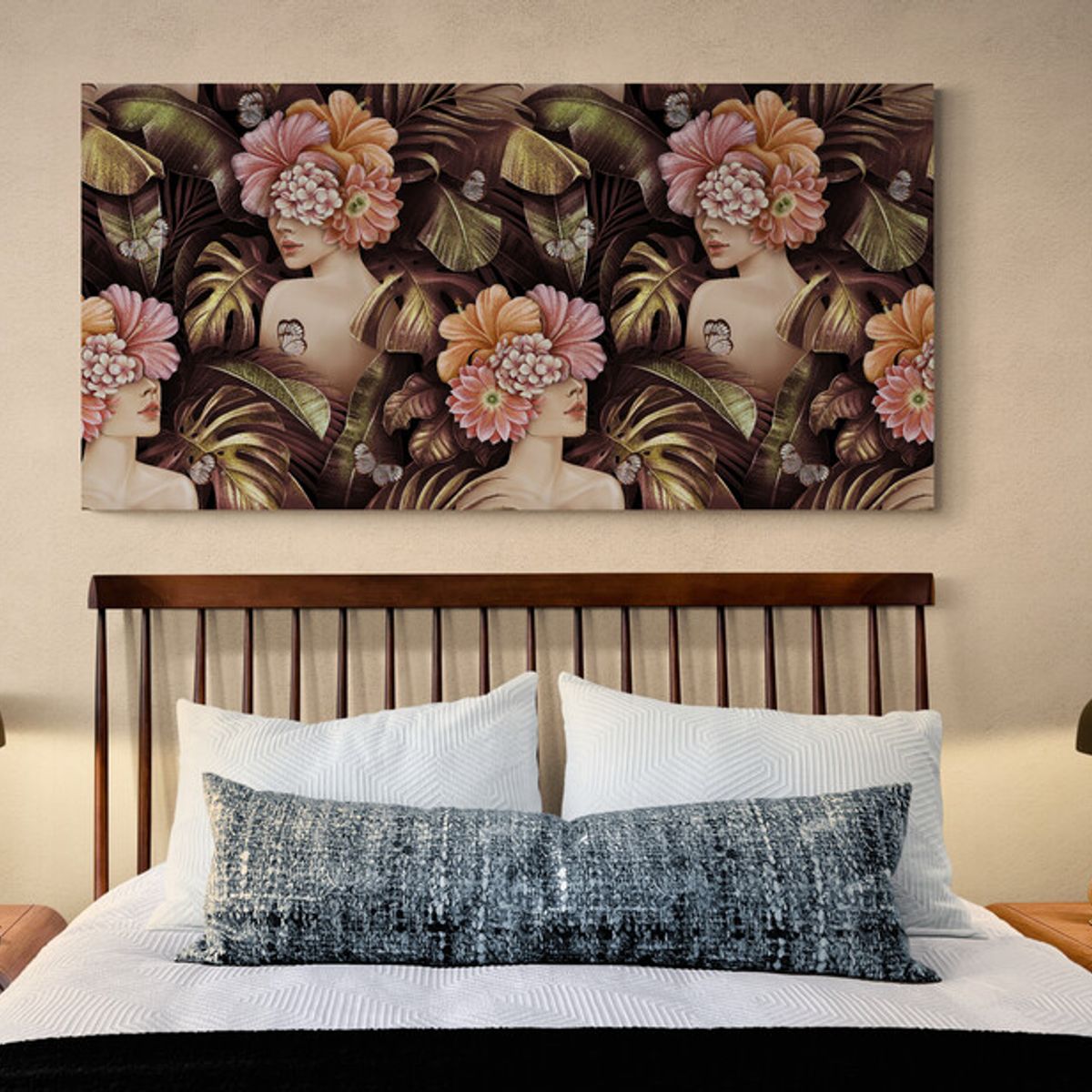 TAYRONA STORE - Cuadro En Lienzo Para Habitaciones Flores 503 150x75cm