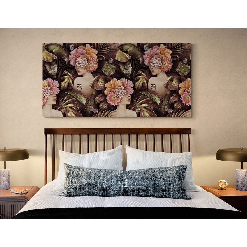 TAYRONA STORE - Cuadro En Lienzo Para Habitaciones Flores 503 100x50cm