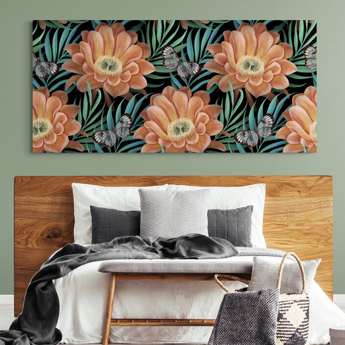 TAYRONA STORE - Cuadro En Lienzo Para Habitaciones Flores 505 150x70cm