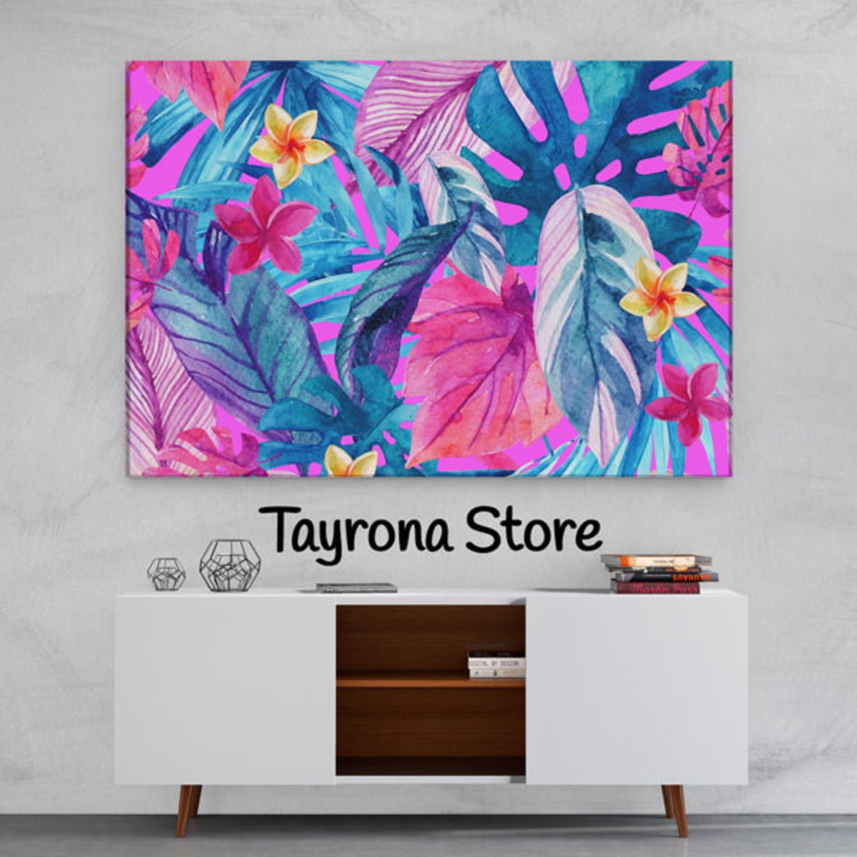 TAYRONA STORE - Cuadro En Lienzo Para Habitaciones Flores 127 120x80cm