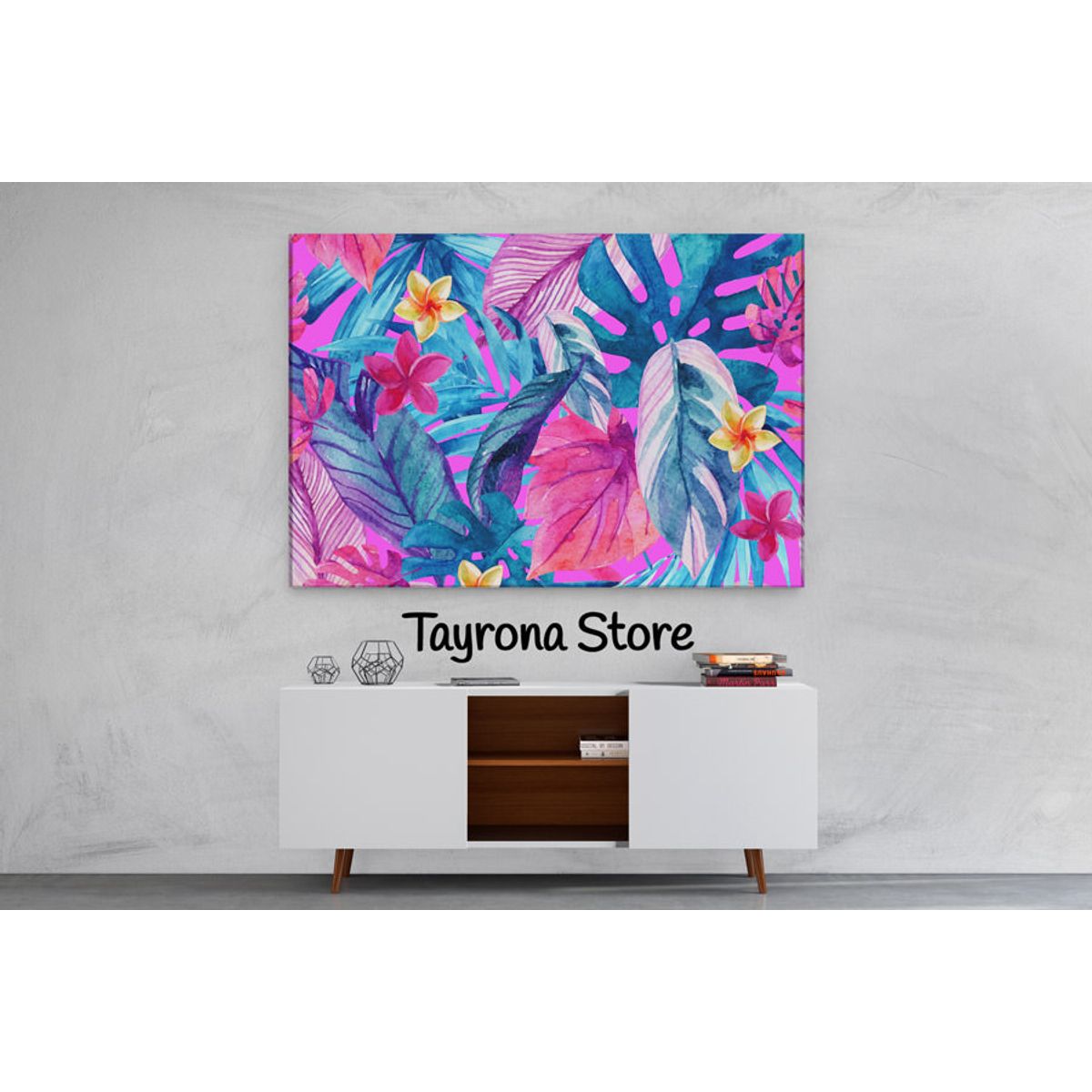 TAYRONA STORE - Cuadro En Lienzo Para Habitaciones Flores 127 120x80cm