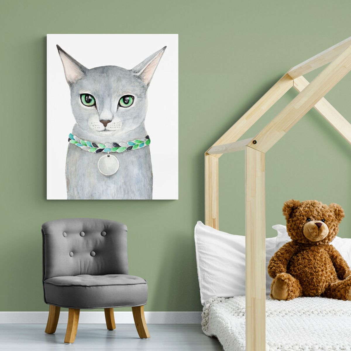 TAYRONA STORE - Cuadro En Lienzo Para Habitaciones Gatos 143 40x50cm