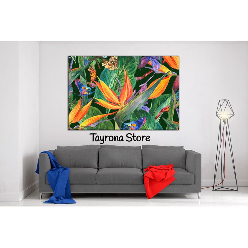 TAYRONA STORE - Cuadro En Lienzo Para Habitaciones Flores 189 70x50cm
