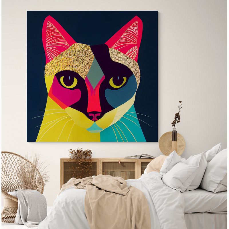 TAYRONA STORE - Cuadro En Lienzo Para Habitaciones Gatos 277 120x120cm