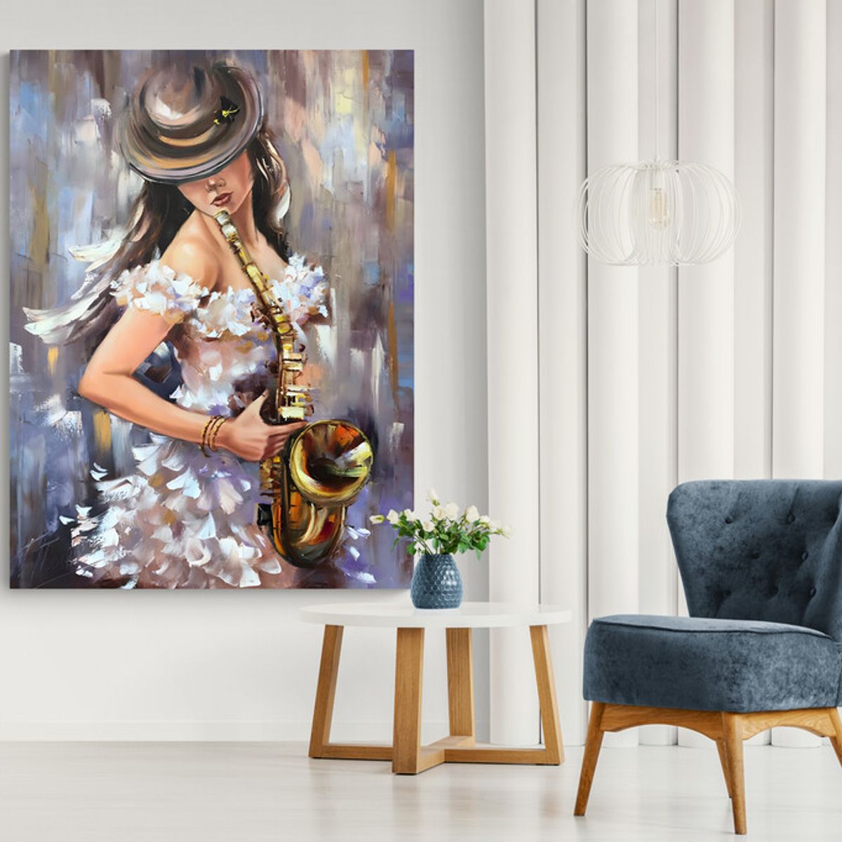 TAYRONA STORE - Cuadro En Lienzo Para Habitaciones Pintura Mujer 128 30x40cm