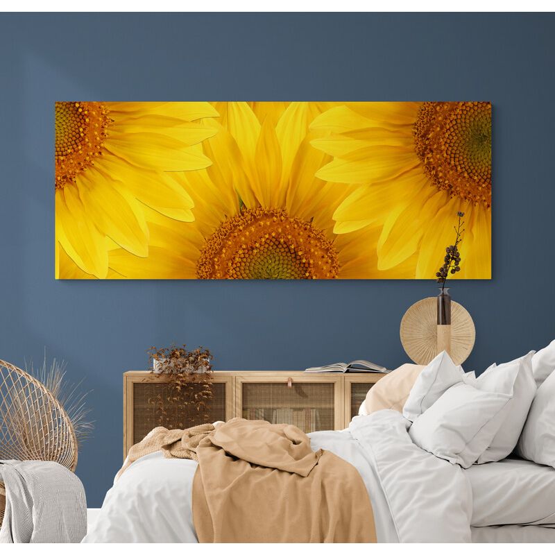 TAYRONA STORE - Cuadro En Lienzo Para Habitaciones Girasoles 009 100x40cm