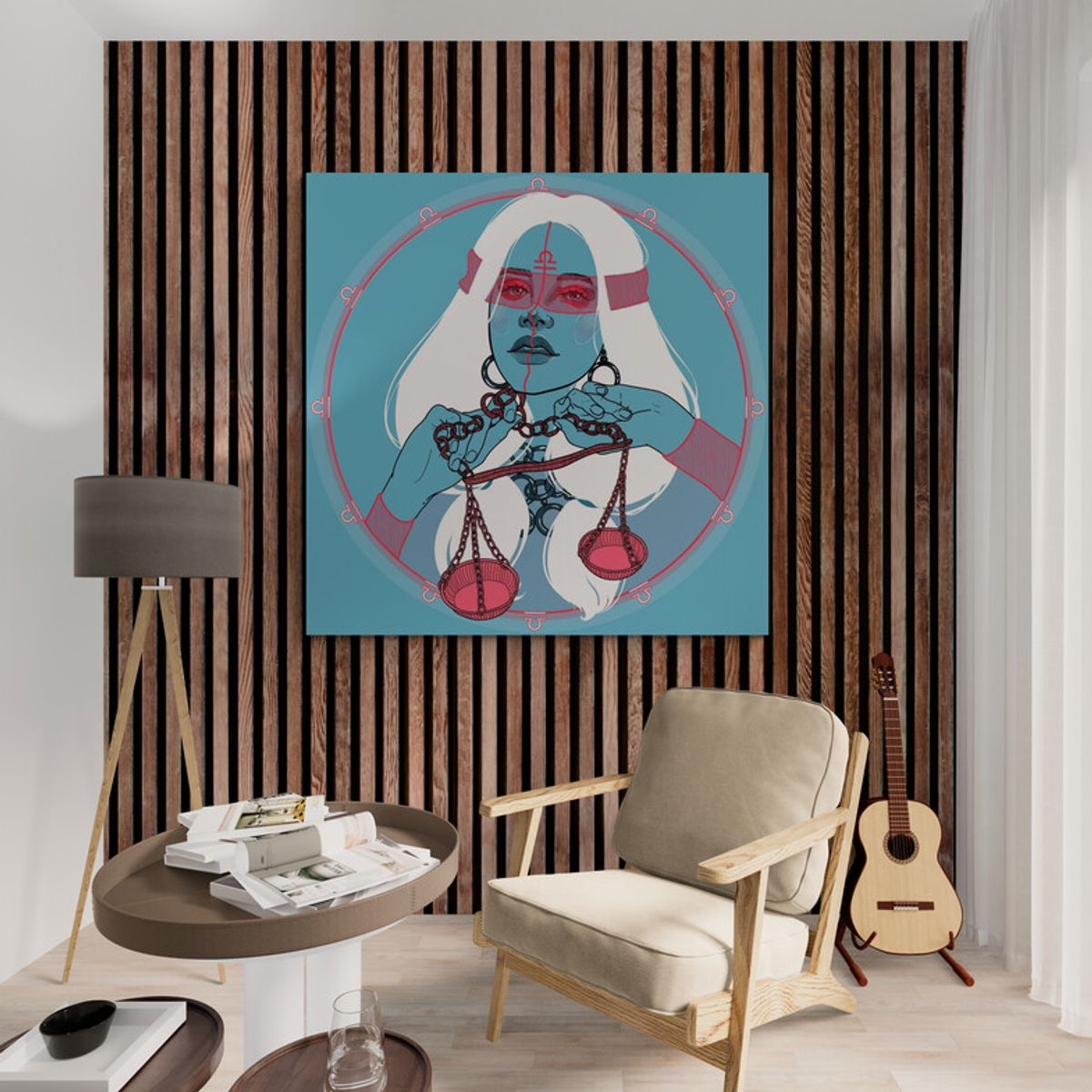 TAYRONA STORE - Cuadro En Lienzo Para Habitaciones Pintura Mujer 168 60x60cm