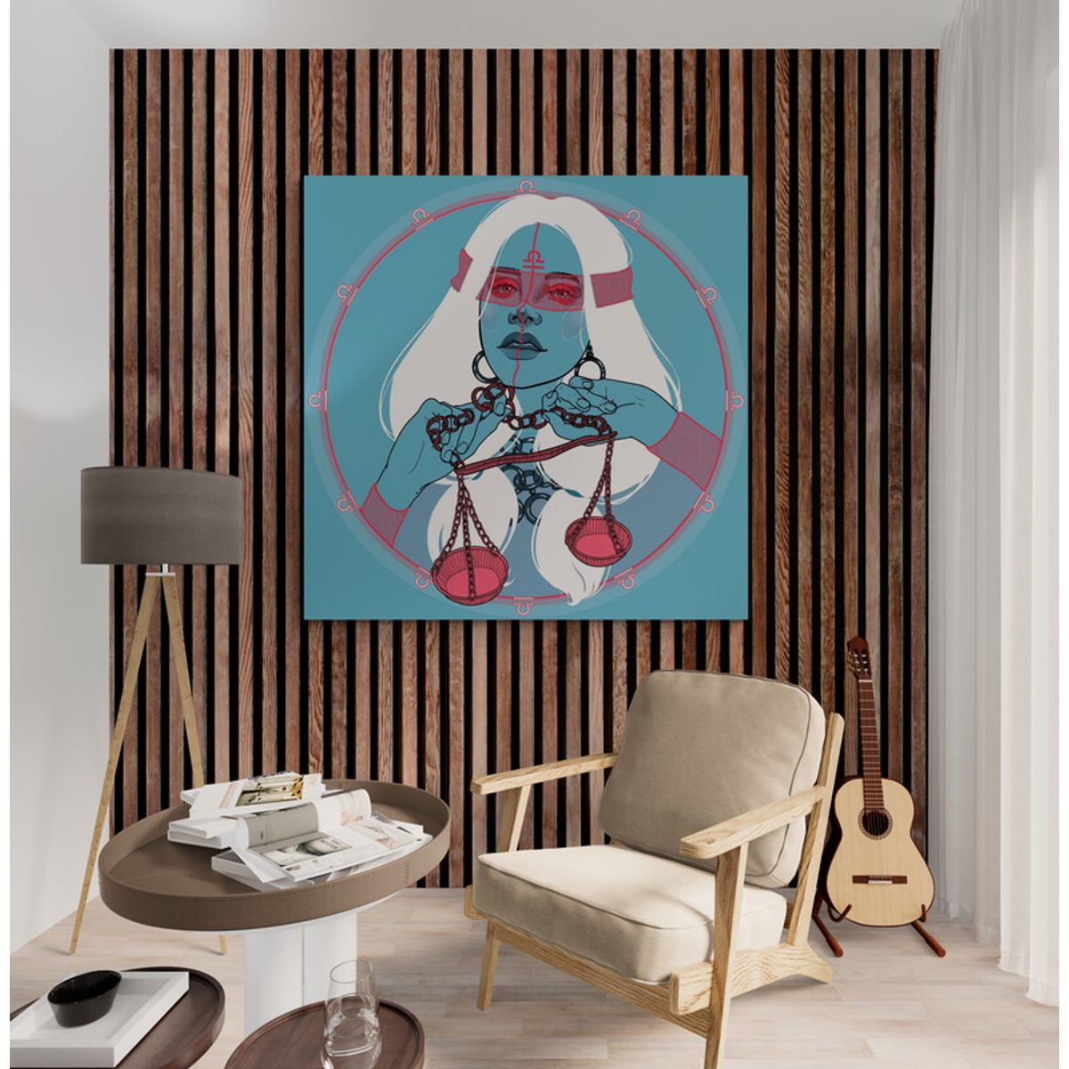 TAYRONA STORE - Cuadro En Lienzo Para Habitaciones Pintura Mujer 168 60x60cm