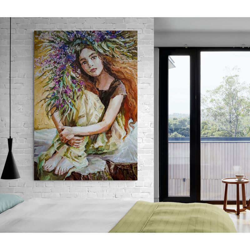 TAYRONA STORE - Cuadro En Lienzo Para Habitaciones Pintura Mujer 180 35x50cm