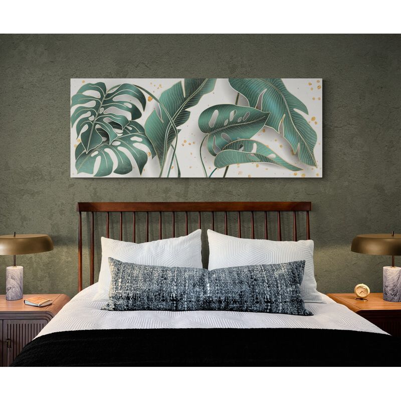 TAYRONA STORE - Cuadro En Lienzo Para Habitaciones Hojas 164 100x40cm