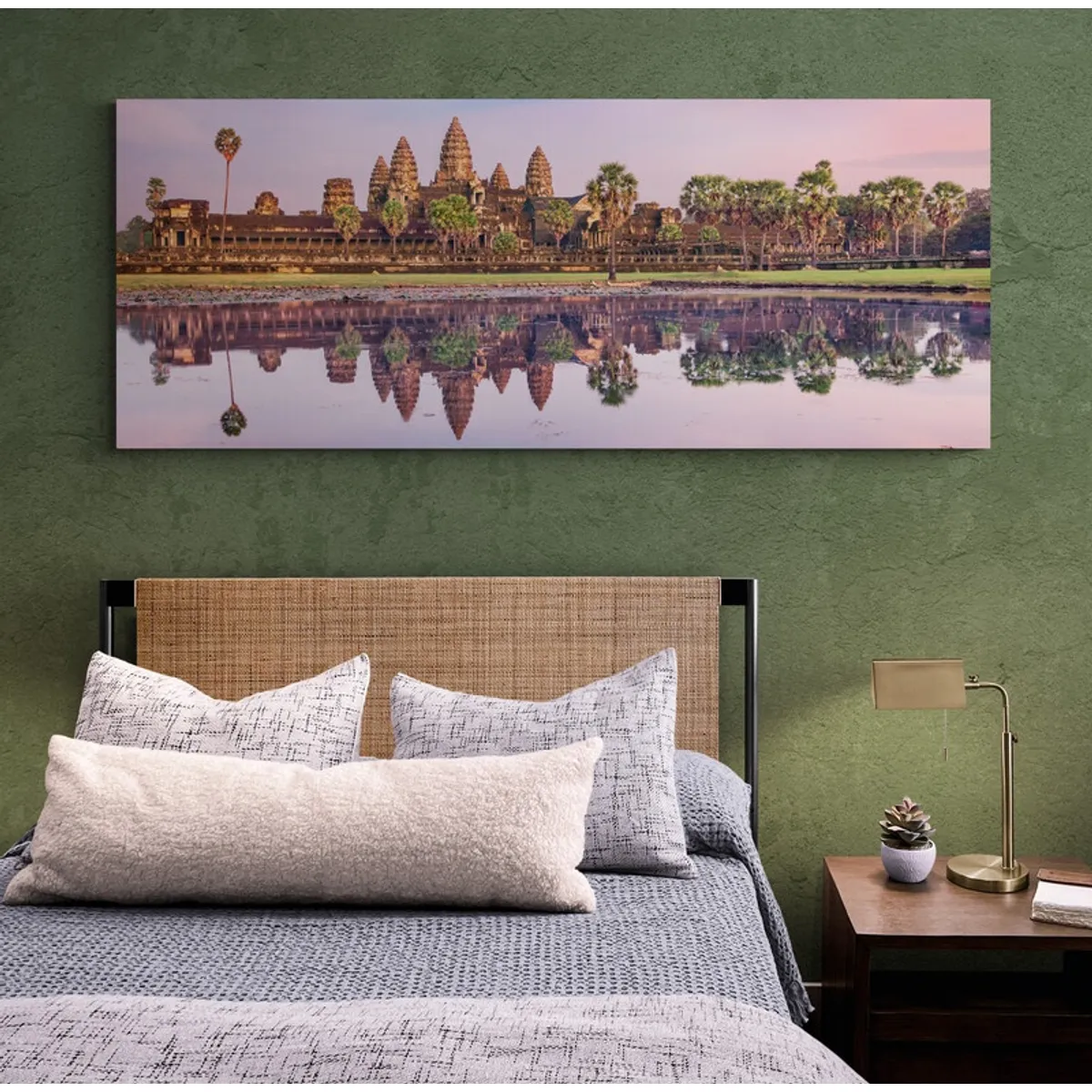 TAYRONA STORE - Cuadro En Lienzo Para Habitaciones Angkor Wat 005 100x40cm
