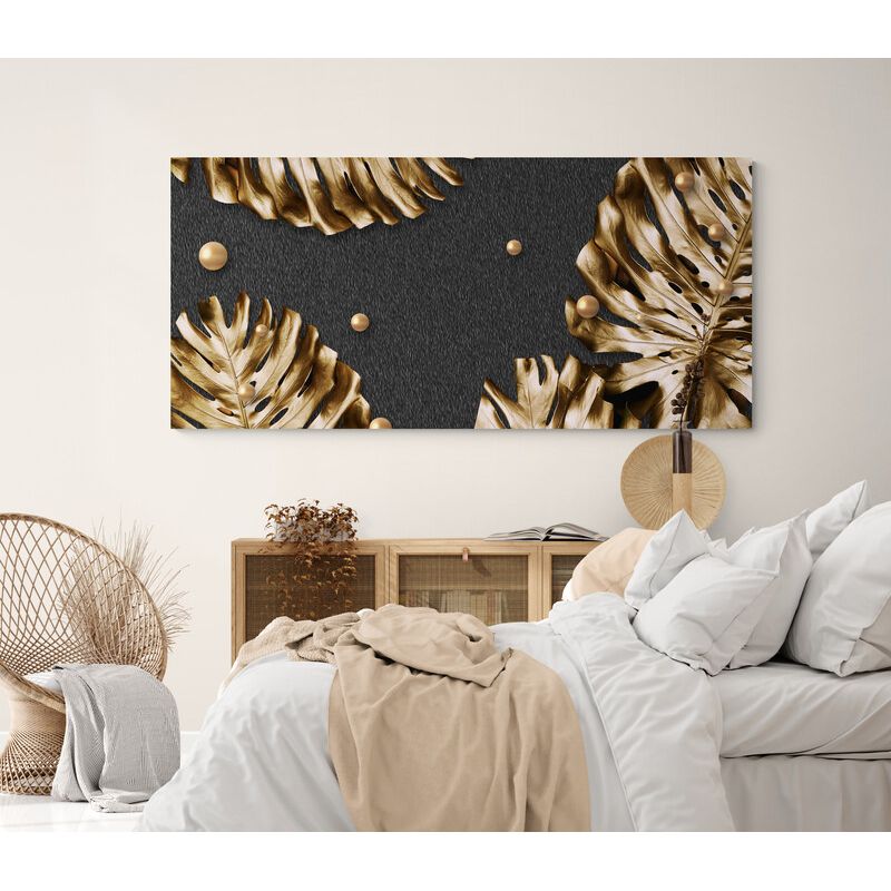 TAYRONA STORE - Cuadro En Lienzo Para Habitaciones Hojas 188 90x40cm