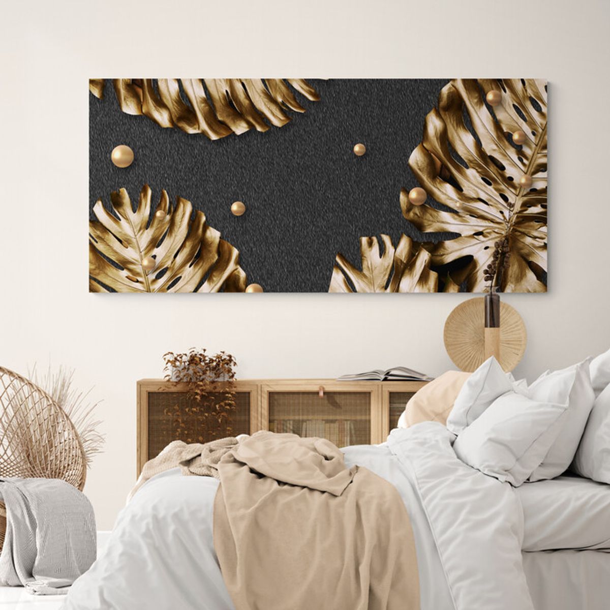 TAYRONA STORE - Cuadro En Lienzo Para Habitaciones Hojas 188 150x70cm