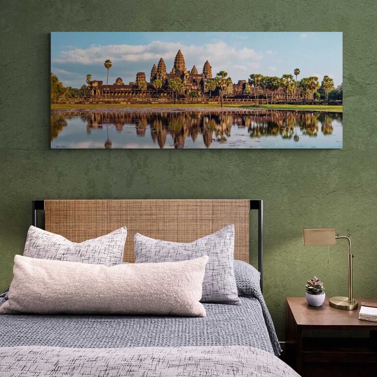 TAYRONA STORE - Cuadro En Lienzo Para Habitaciones Angkor Wat 016 100x40cm.