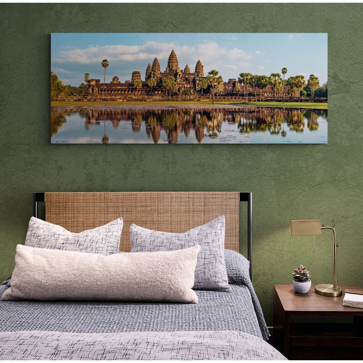 TAYRONA STORE - Cuadro En Lienzo Para Habitaciones Angkor Wat 016 100x40cm.