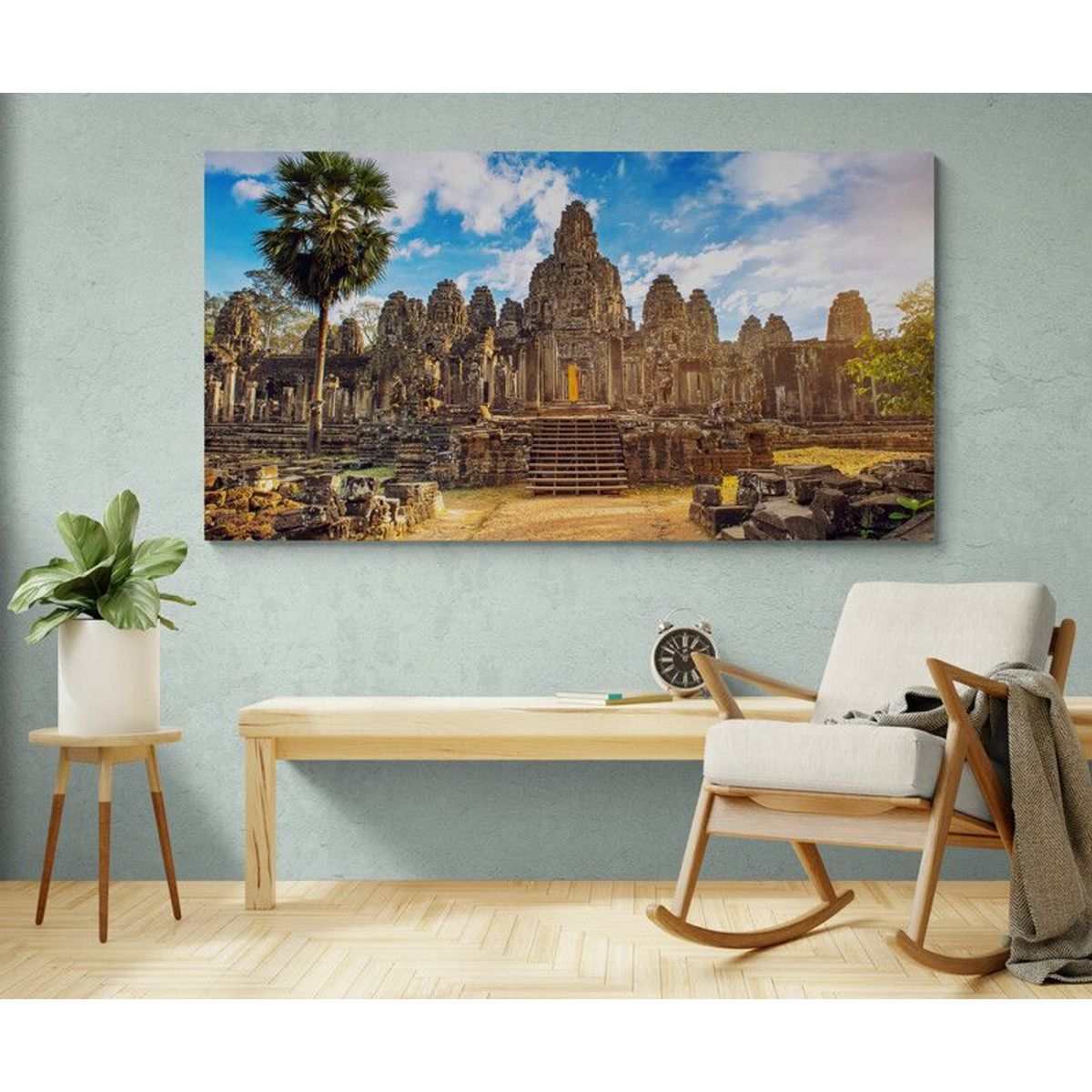 TAYRONA STORE - Cuadro En Lienzo Para Habitaciones Angkor Wat 018 130x70cm