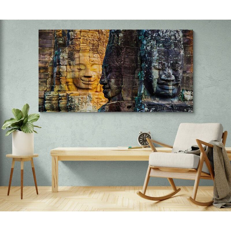 TAYRONA STORE - Cuadro En Lienzo Para Habitaciones Angkor Wat 020 75x40cm