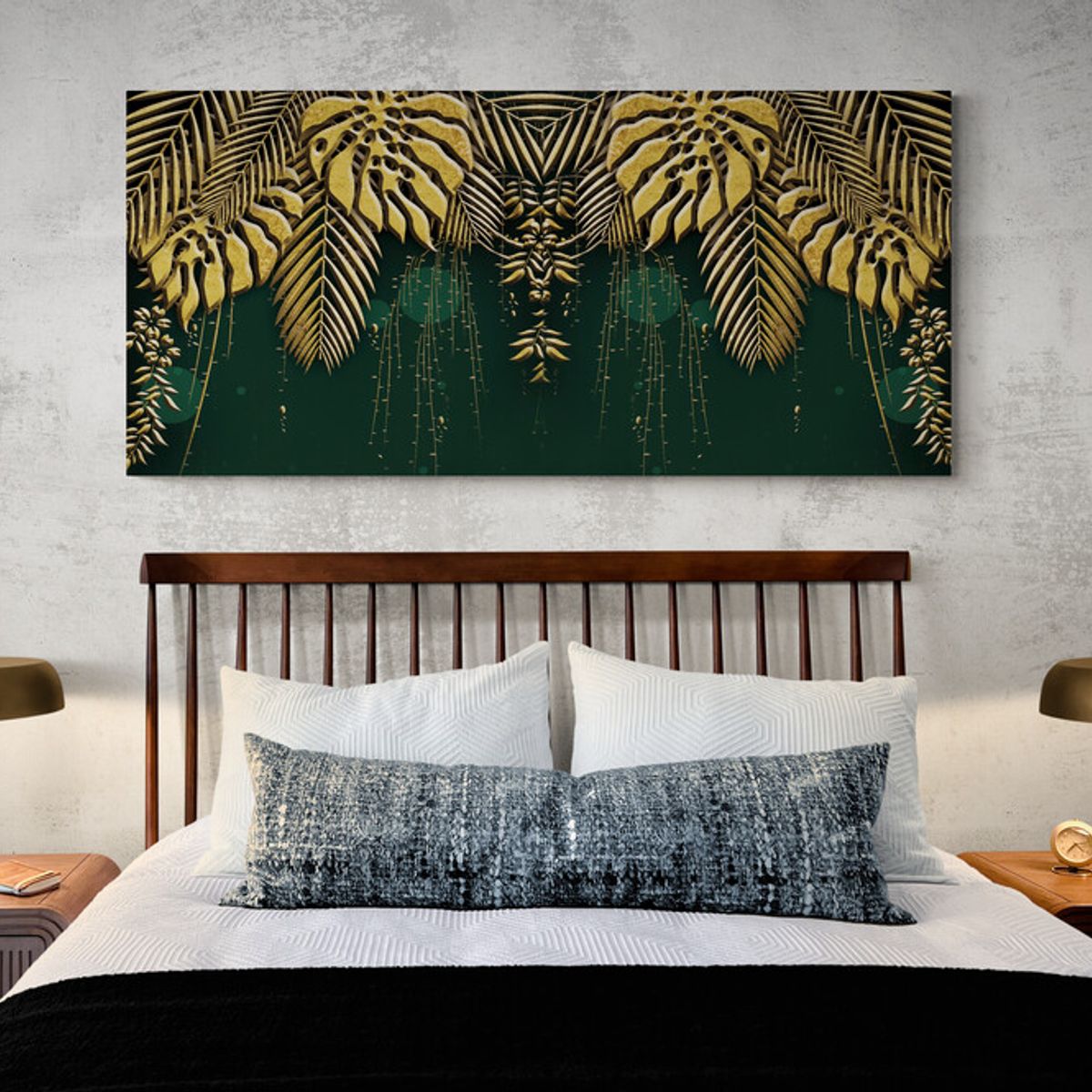 TAYRONA STORE - Cuadro En Lienzo Para Habitaciones Hojas 200 130x60cm