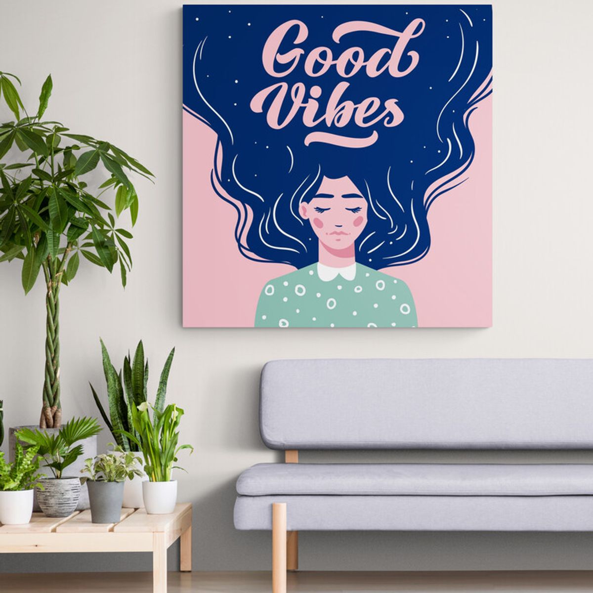 TAYRONA STORE - Cuadro En Lienzo Para Habitaciones Pintura Mujer 222 90x90cm