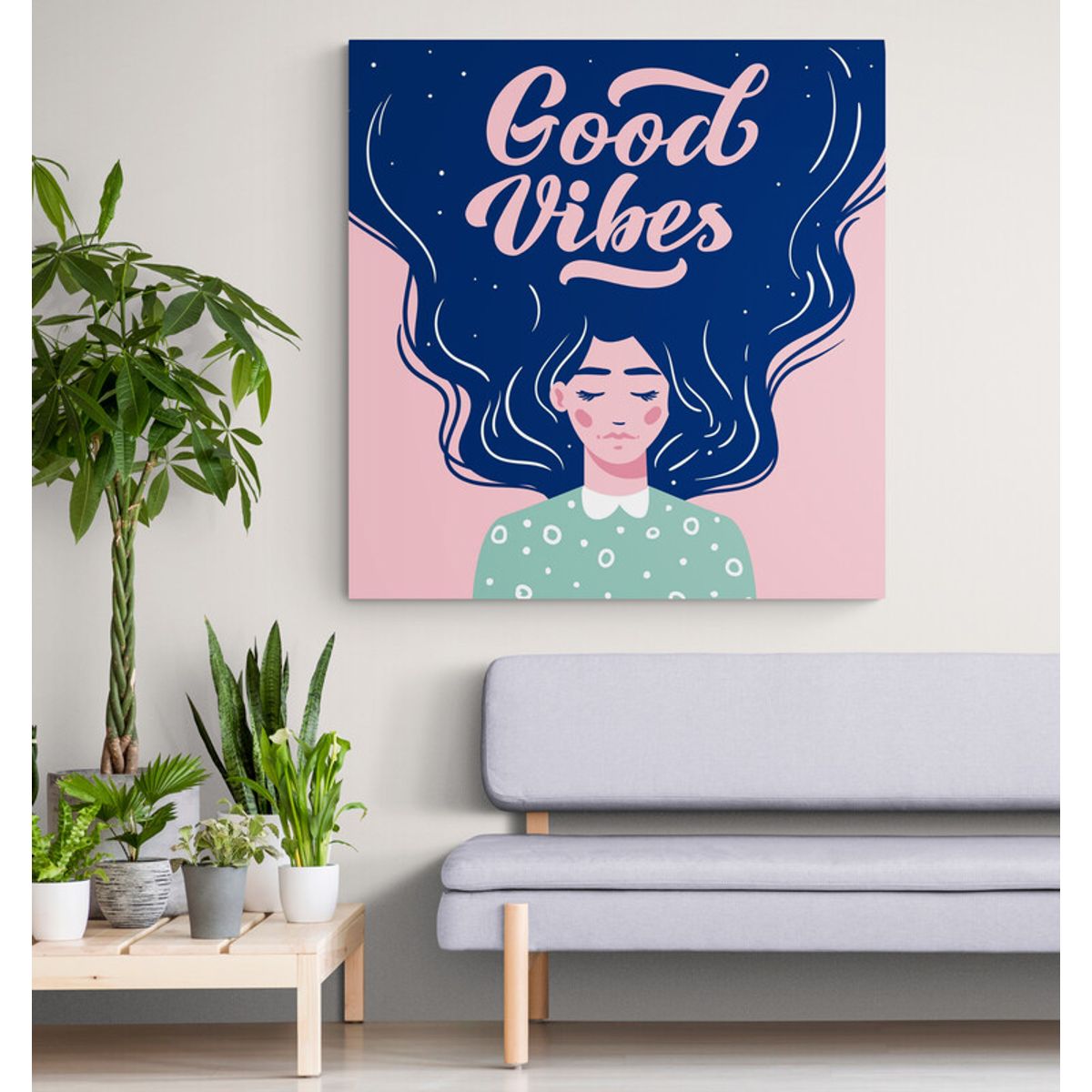 TAYRONA STORE - Cuadro En Lienzo Para Habitaciones Pintura Mujer 222 90x90cm