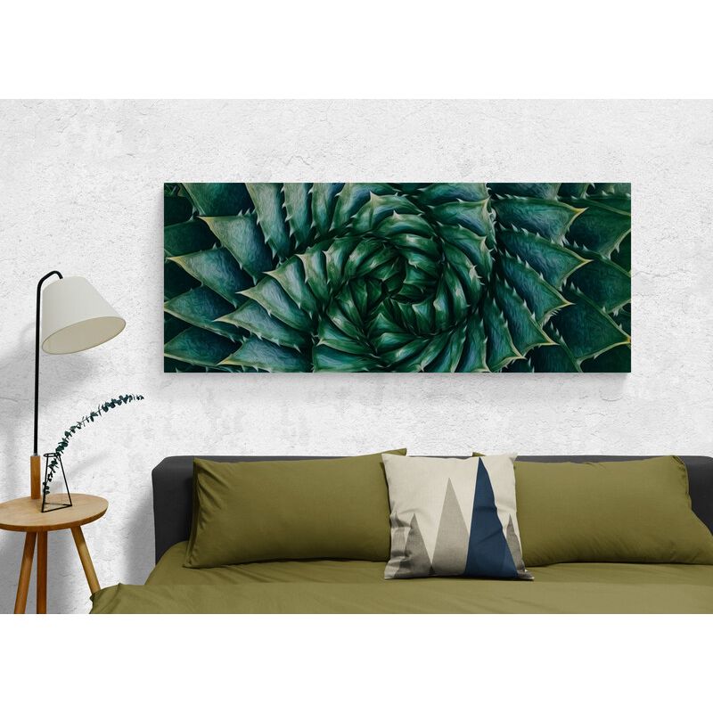 TAYRONA STORE - Cuadro En Lienzo Para Habitaciones Hojas Verdes 198 90x40cm