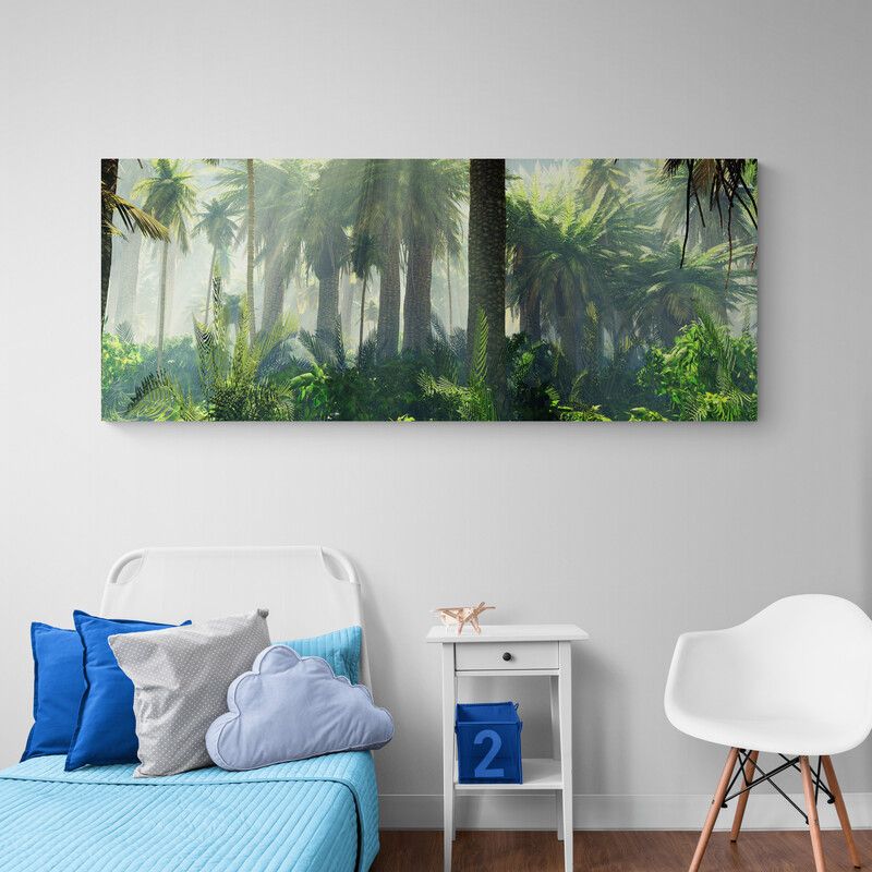 TAYRONA STORE - Cuadro En Lienzo Para Habitaciones Bosque Verde 010 100x40cm