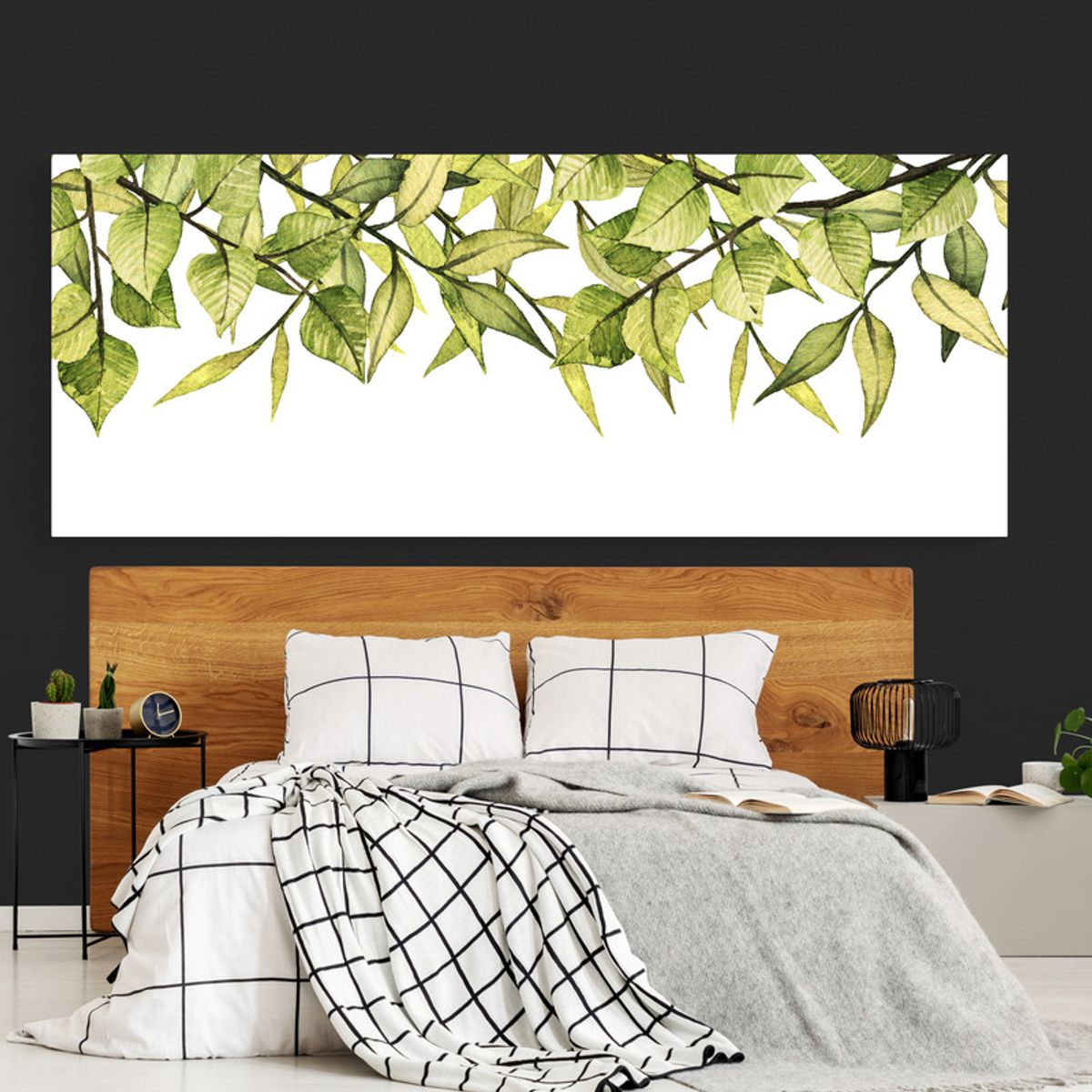 TAYRONA STORE - Cuadro En Lienzo Para Habitaciones Hojas Verdes 096 175x70cm