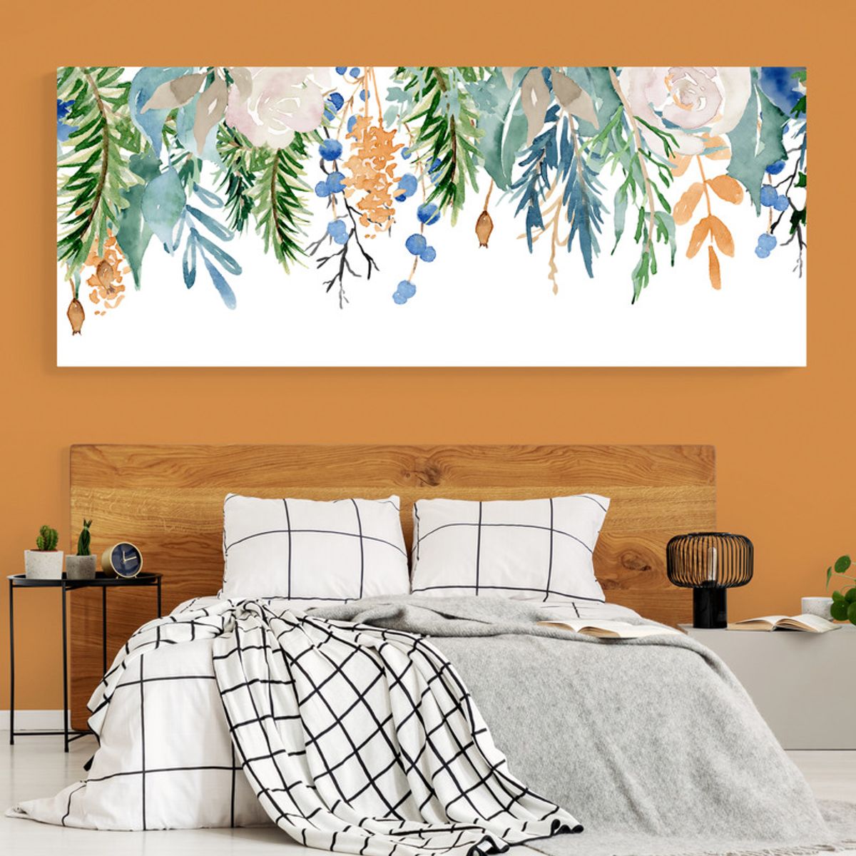 TAYRONA STORE - Cuadro En Lienzo Para Habitaciones Hojas Verdes 098 100x40cm