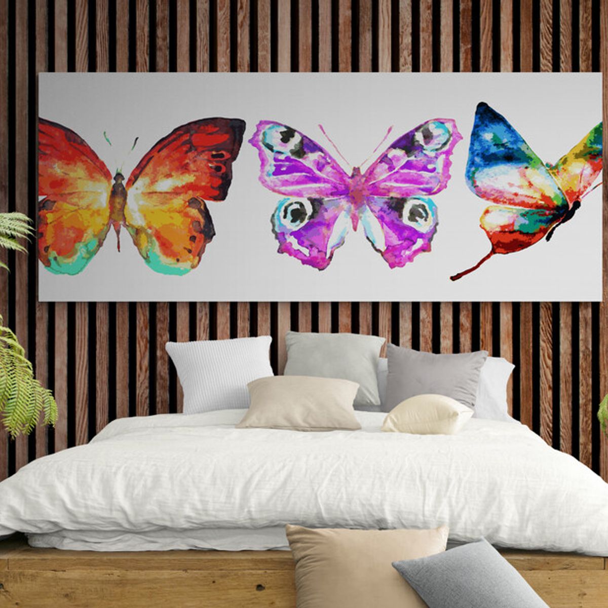 TAYRONA STORE - Cuadro En Lienzo Para Habitaciones Mariposas 166 125x50cm