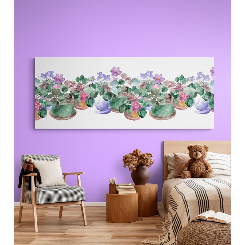 TAYRONA STORE - Cuadro En Lienzo Para Habitaciones Pintura Flores 338 100x40cm