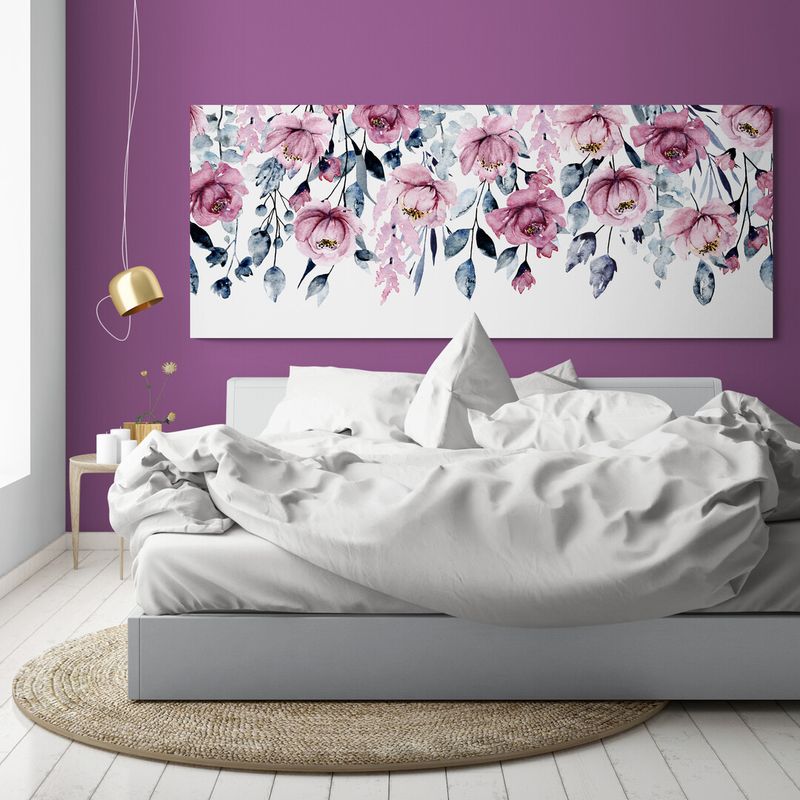 TAYRONA STORE - Cuadro En Lienzo Para Habitaciones Pintura Flores 346 100x40cm