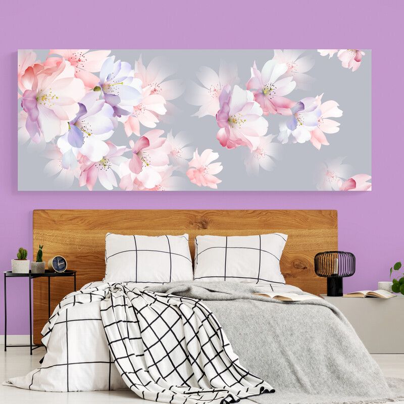 TAYRONA STORE - Cuadro En Lienzo Para Habitaciones Pintura Flores 365 125x50cm