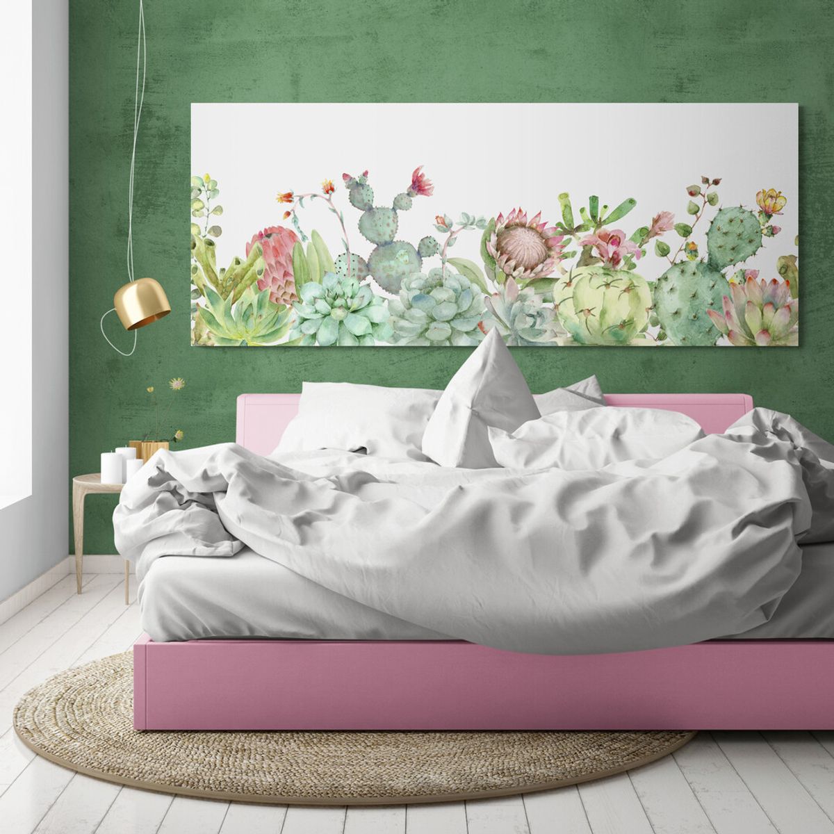 TAYRONA STORE - Cuadro En Lienzo Para Habitaciones Pintura Flores 385 175x70cm