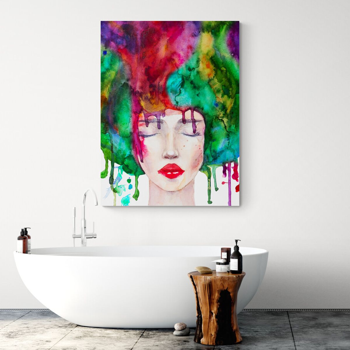 TAYRONA STORE - Cuadro En Lienzo Para Habitaciones Pintura Mujer 085 100x135cm