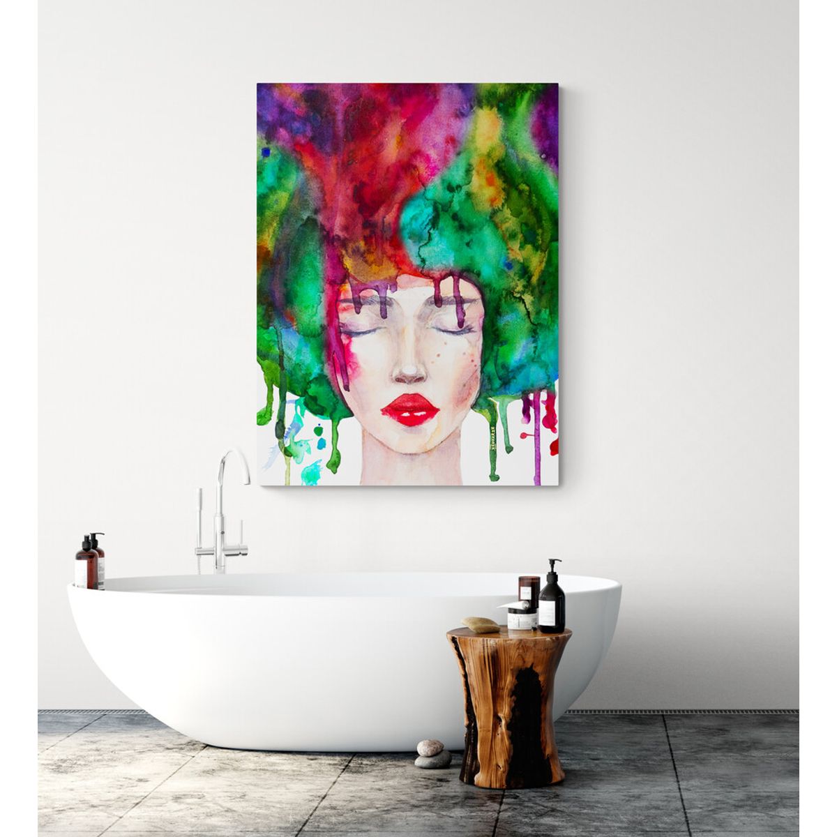 TAYRONA STORE - Cuadro En Lienzo Para Habitaciones Pintura Mujer 085 100x135cm