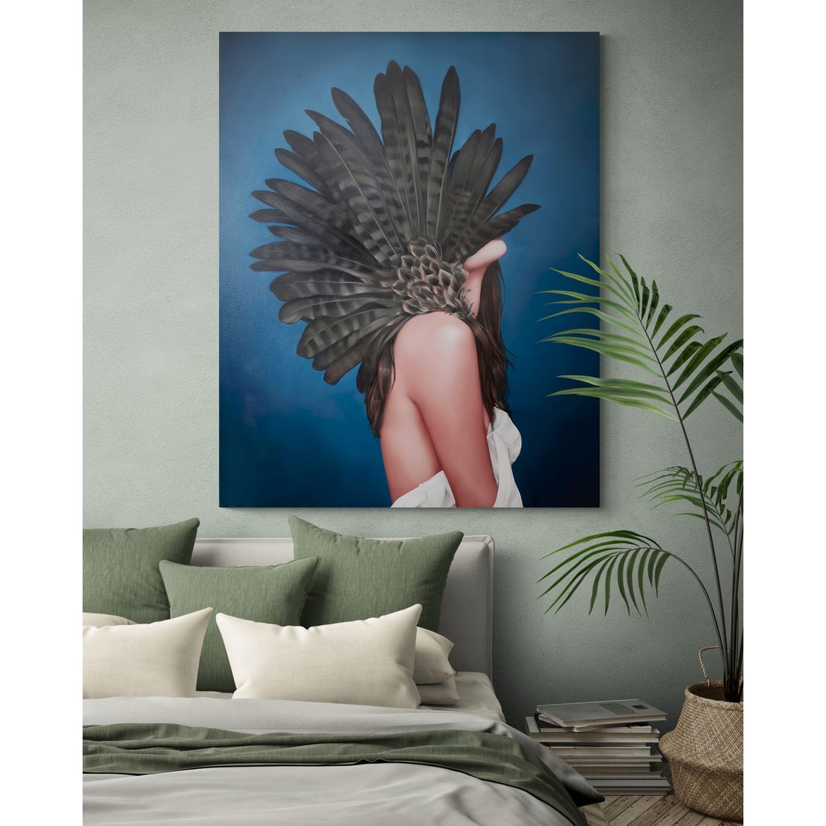 TAYRONA STORE - Cuadro En Lienzo Para Habitaciones Pintura Mujer 112 100x125cm