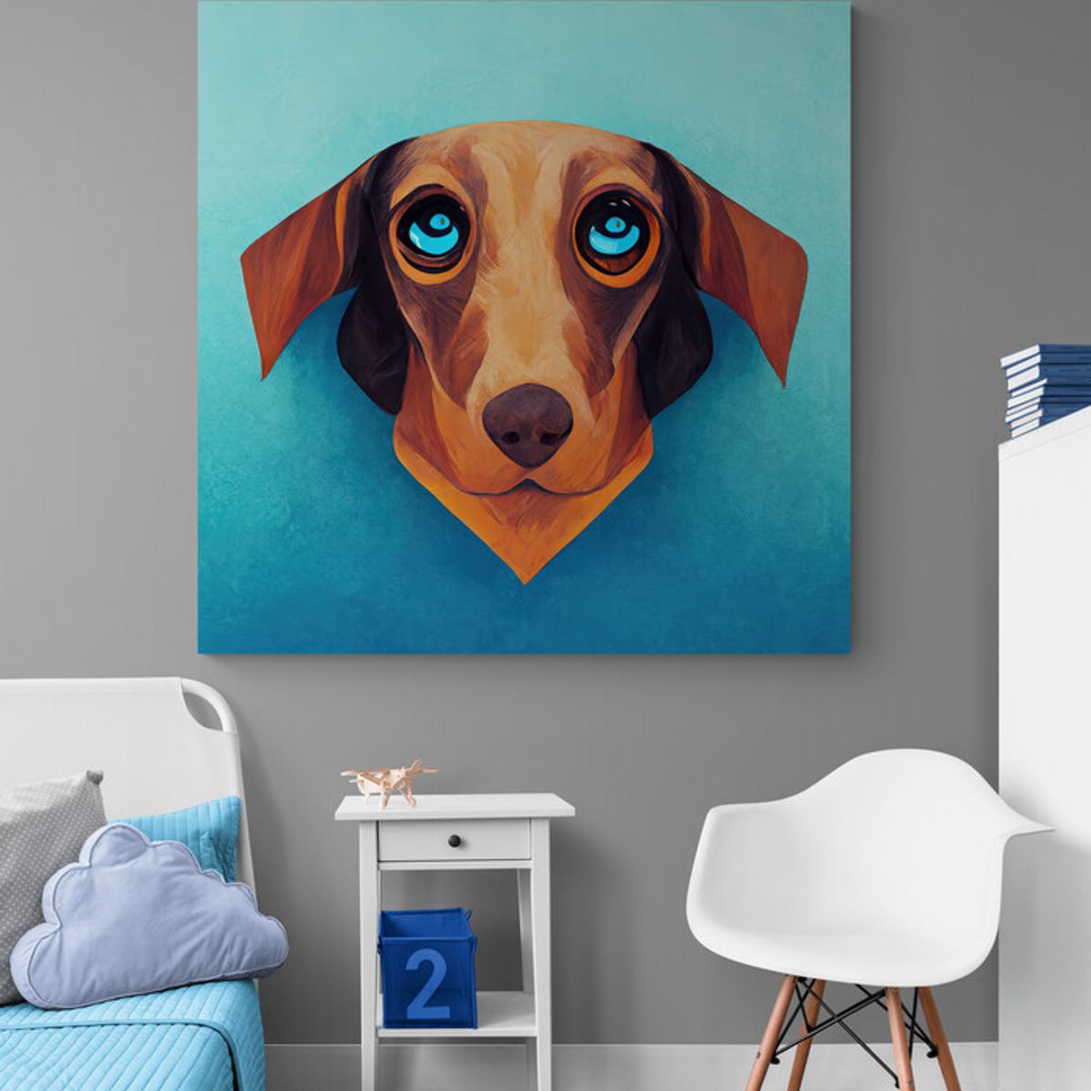 TAYRONA STORE - Cuadro En Lienzo Para Habitaciones Perro 158 60x60cm