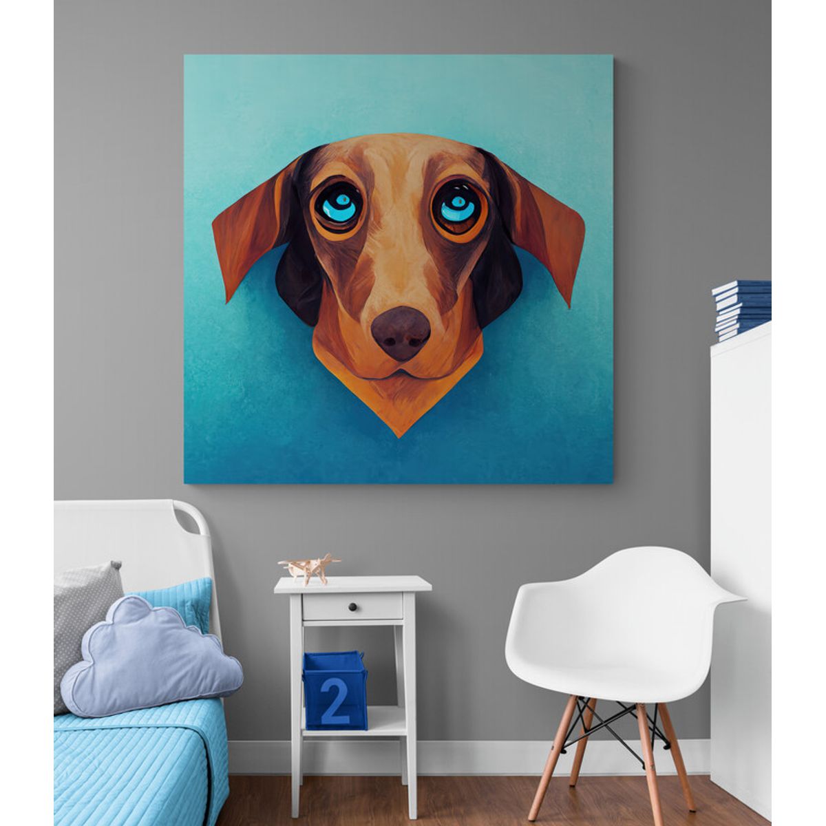 TAYRONA STORE - Cuadro En Lienzo Para Habitaciones Perro 158 60x60cm