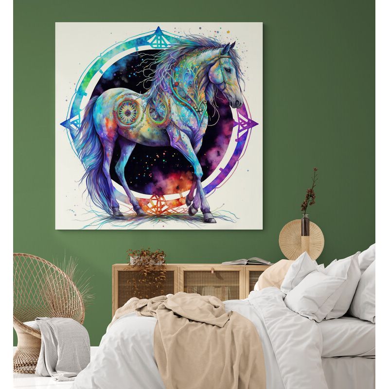 TAYRONA STORE - Cuadro En Lienzo Para Habitaciones Caballos 185 50x50cm