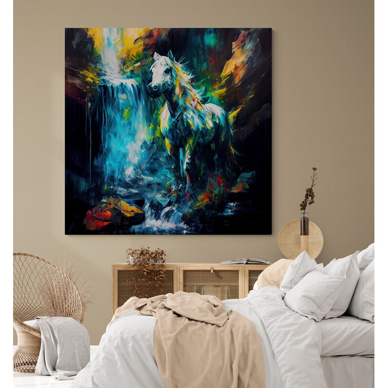 TAYRONA STORE - Cuadro En Lienzo Para Habitaciones Caballos 209 50x50cm