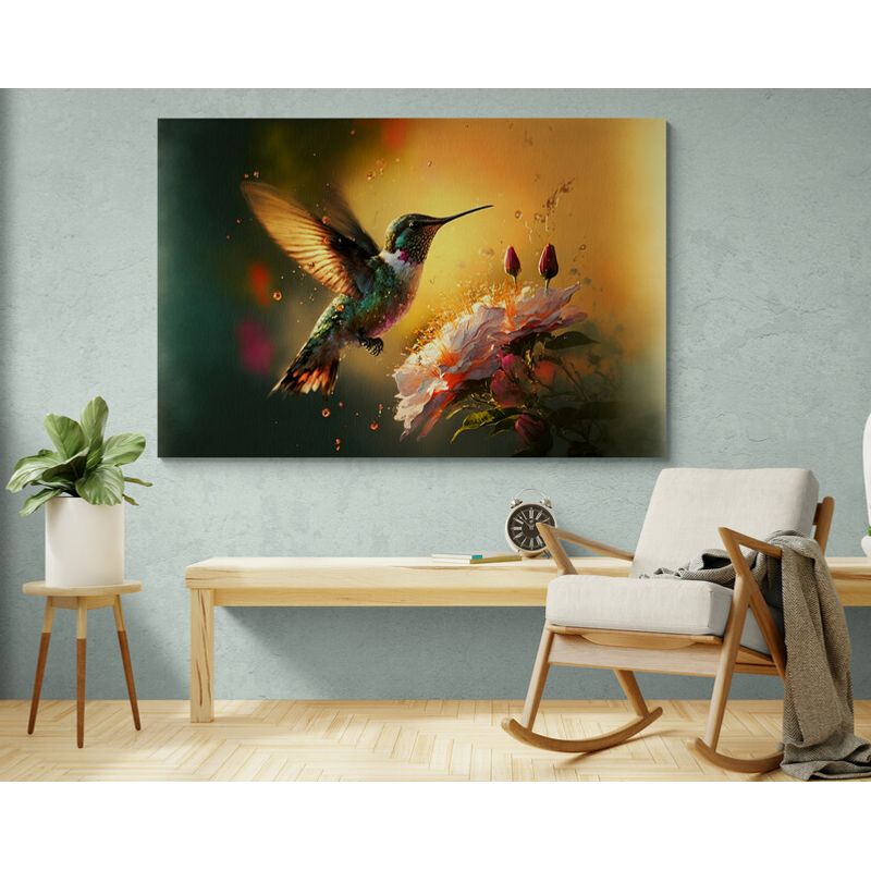 TAYRONA STORE - Cuadro En Lienzo Para Habitaciones Colibri 119 70x50cm