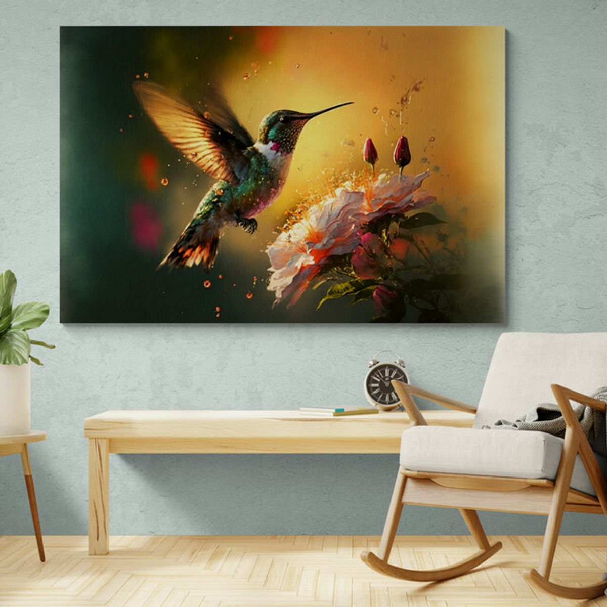 TAYRONA STORE - Cuadro En Lienzo Para Habitaciones Colibri 119 100x70cm