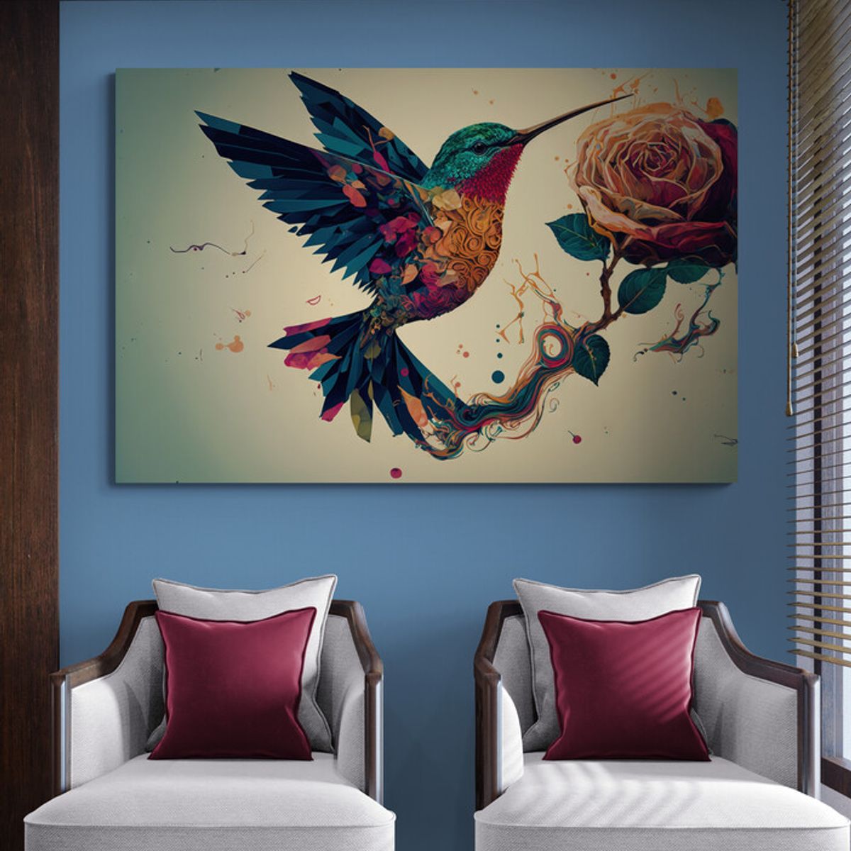 TAYRONA STORE - Cuadro En Lienzo Para Habitaciones Colibri 127 70x50cm