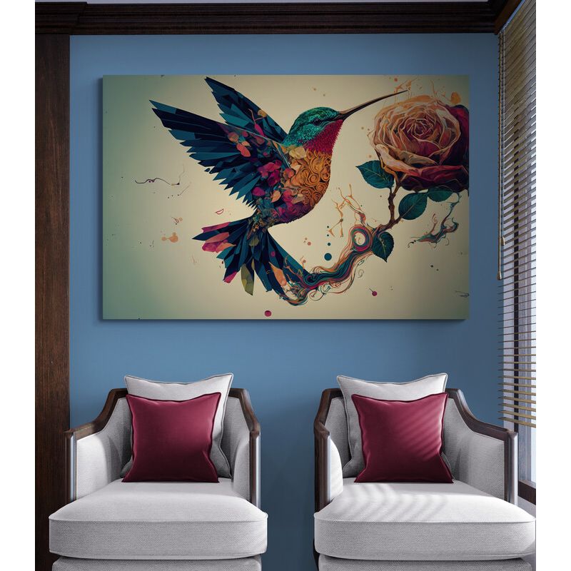 TAYRONA STORE - Cuadro En Lienzo Para Habitaciones Colibri 127 70x50cm