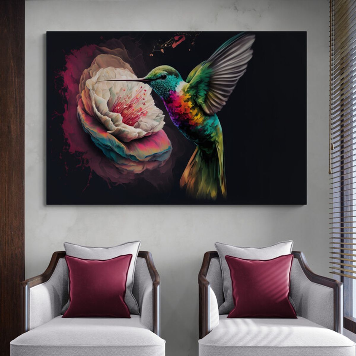 TAYRONA STORE - Cuadro En Lienzo Para Habitaciones Colibri 147 100x70cm