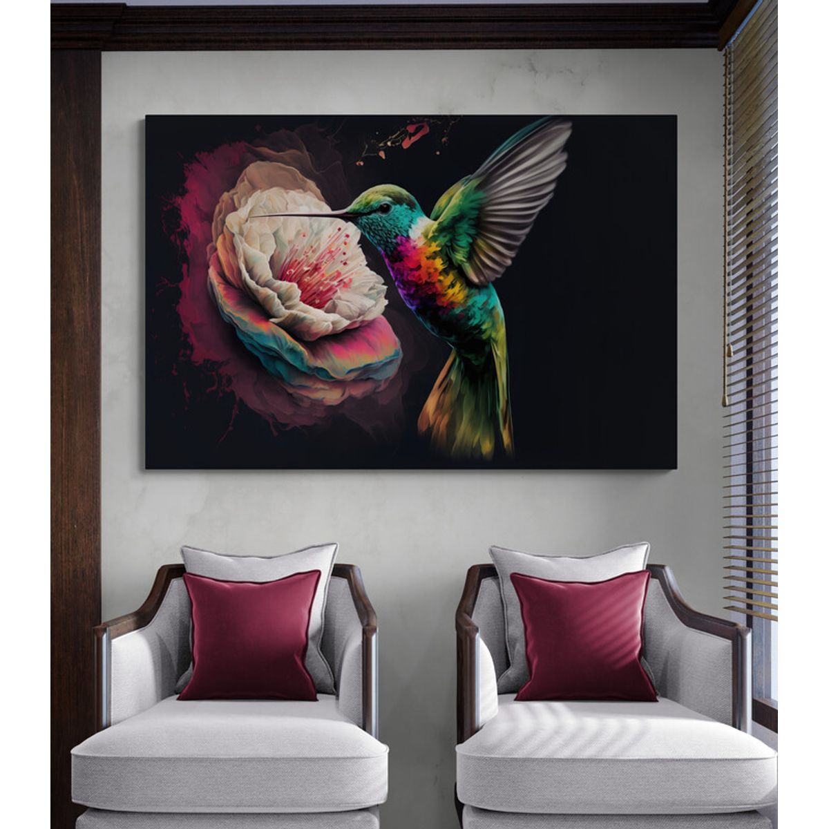 TAYRONA STORE - Cuadro En Lienzo Para Habitaciones Colibri 147 100x70cm