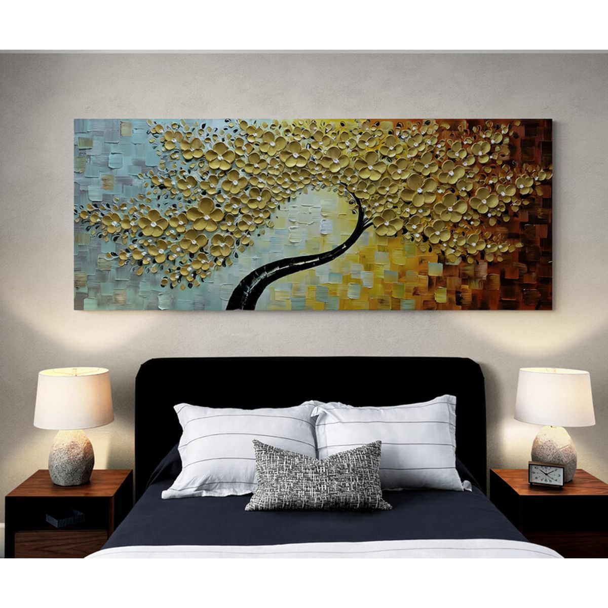 TAYRONA STORE - Cuadro Lienzo Para Habitaciones Arbol Colores 031 100x40cm