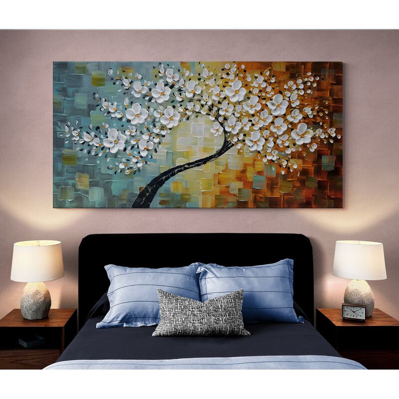 TAYRONA STORE - Cuadro Lienzo Para Habitaciones Arbol Colores 032 100x50cm