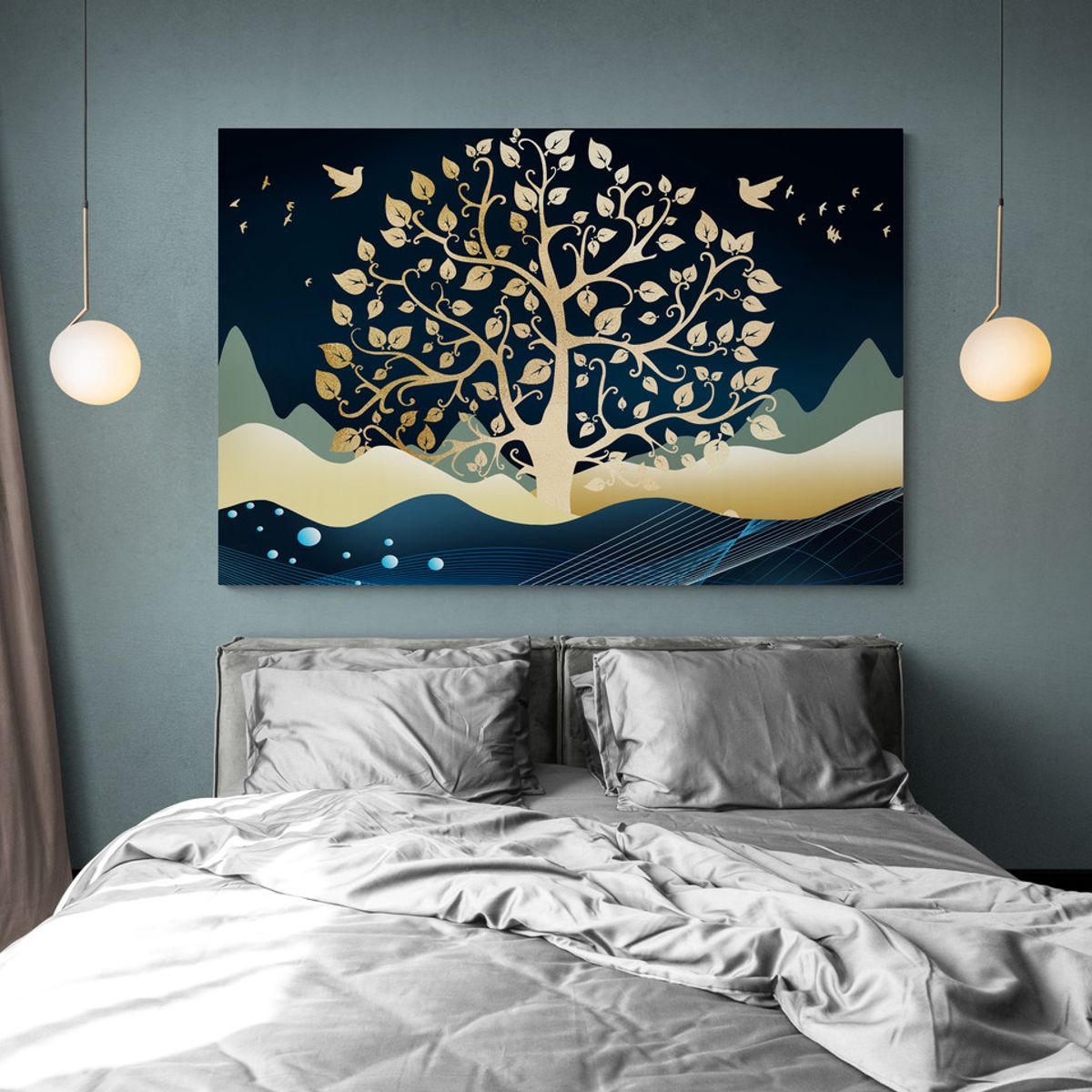 TAYRONA STORE - Cuadro Lienzo Para Habitaciones Arbol Colores 017 120x80cm