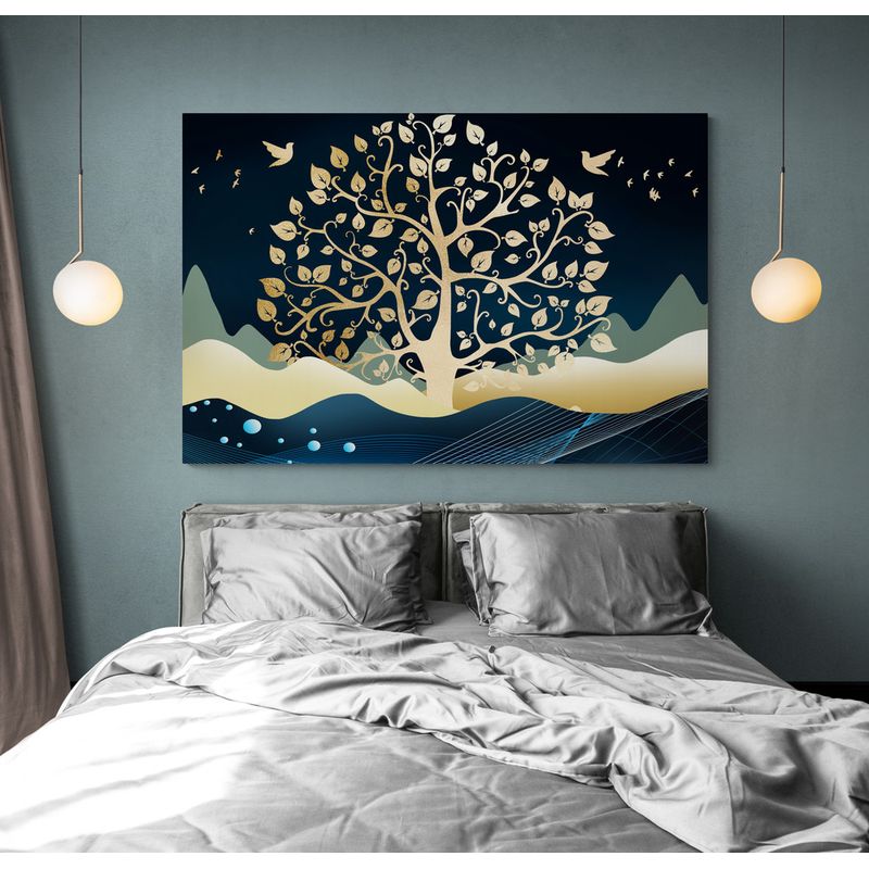 TAYRONA STORE - Cuadro Lienzo Para Habitaciones Arbol Colores 017 100x70cm
